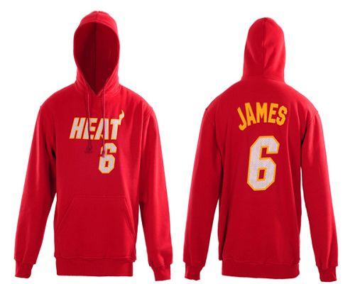 Miami Heat #6 LeBron James Red NBA Hoodie