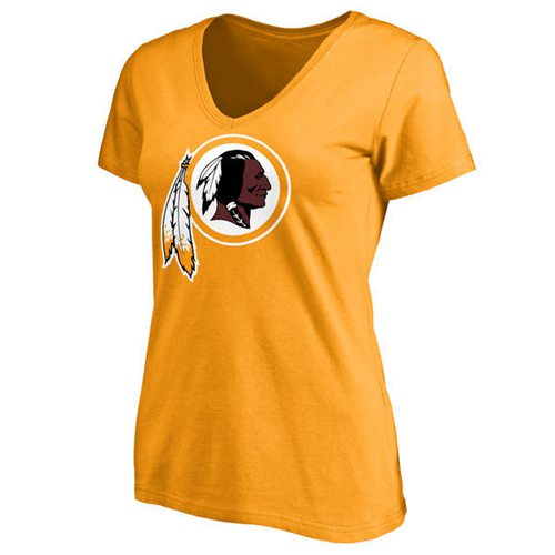 Women's Washington Commanders Pro Line Primary Team Logo Slim Fit T-Shirt Yellow