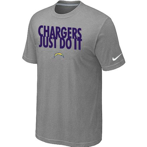 Nike San Diego Chargers Just Do It Light Grey T-Shirt