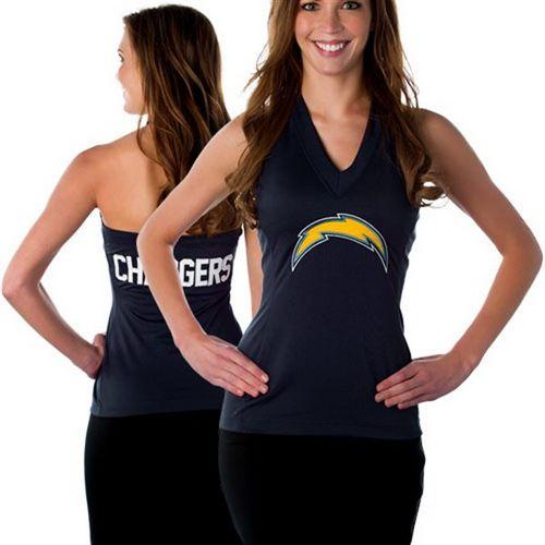 Women's All Sports Couture Los Angeles Chargers Blown Coverage Halter Top