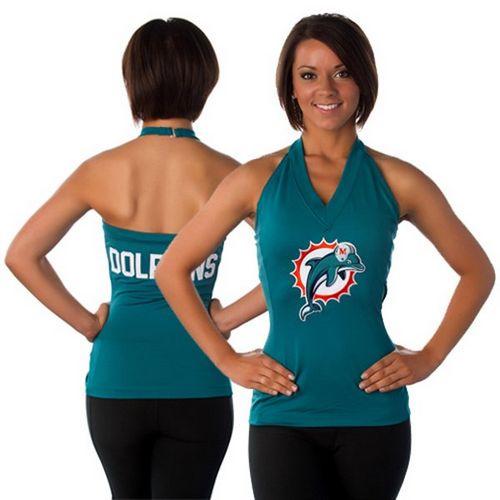 Women's All Sports Couture Miami Dolphins Blown Coverage Halter Top