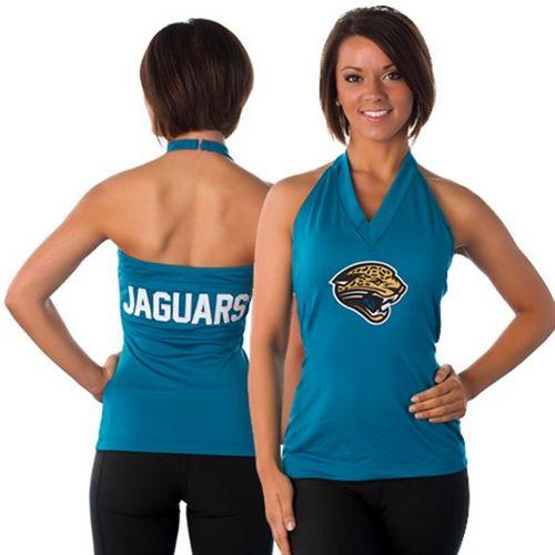 Women's All Sports Couture Jacksonville Jaguars Blown Coverage Halter Top