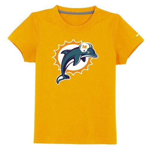 Miami Dolphins Sideline Legend Authentic Logo Youth T-Shirt Yellow