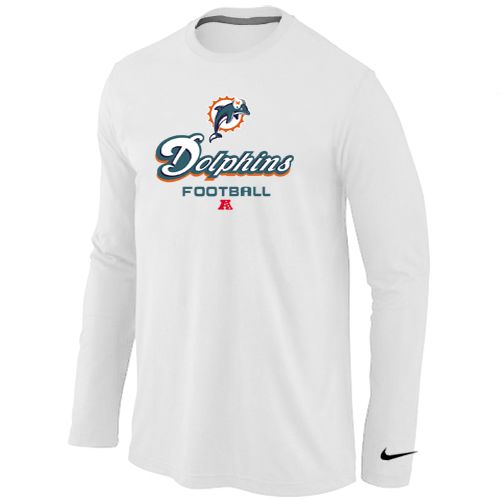 Nike Miami Dolphins Critical Victory Long Sleeve T-Shirt White