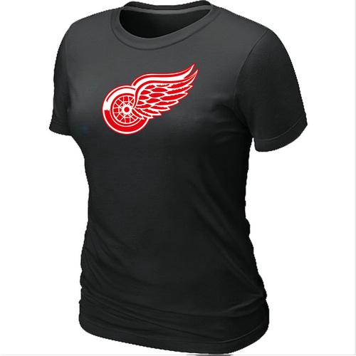 Women's Detroit Red Wings Big & Tall Logo Black NHL T-Shirt