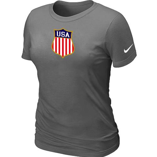 Women's Nike Team USA Hockey Winter Olympics KO Collection Locker Room T-Shirt Dark Grey