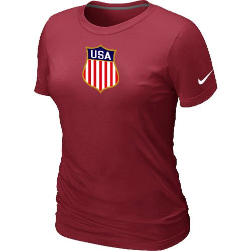 Women's Nike Team USA Hockey Winter Olympics KO Collection Locker Room T-Shirt Red