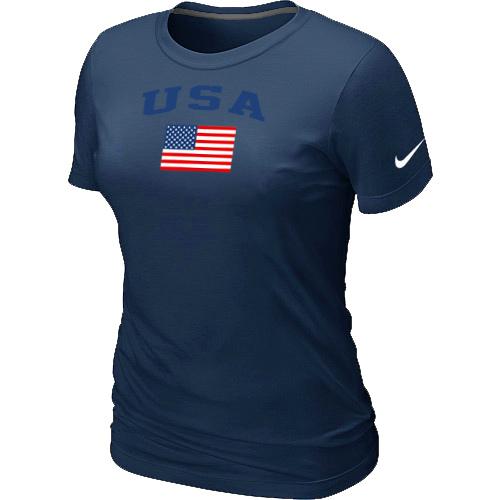 Women's USA Olympics USA Flag Collection Locker Room T-Shirt Dark Blue