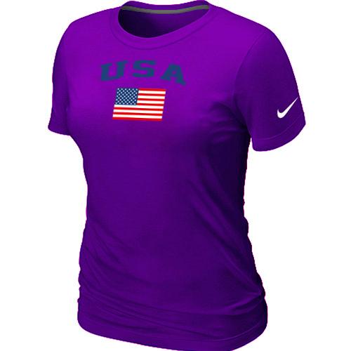 Women's USA Olympics USA Flag Collection Locker Room T-Shirt Purple