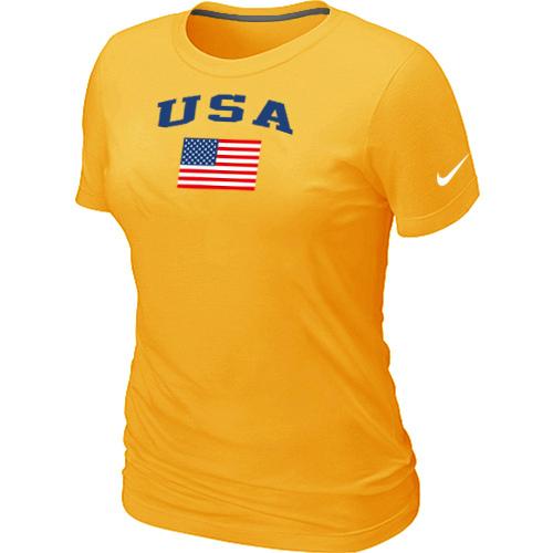 Women's USA Olympics USA Flag Collection Locker Room T-Shirt Yellow