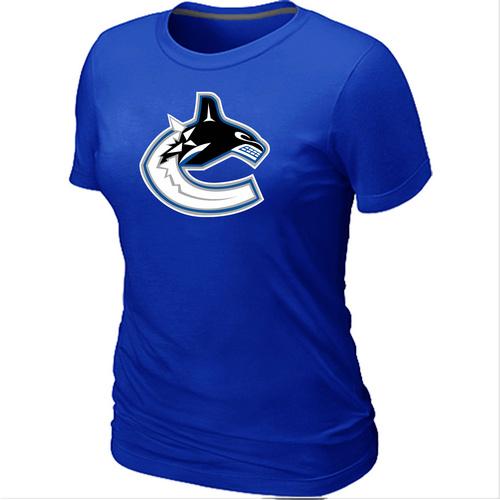 Women's Vancouver Canucks Big & Tall Logo Blue NHL T-Shirt