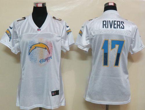 Nike Chargers #17 Philip Rivers White Women's Fem Fan NFL Game Jersey