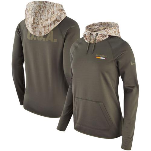 Women's Washington Commanders Nike Olive Salute to Service Performance Pullover Hoodie