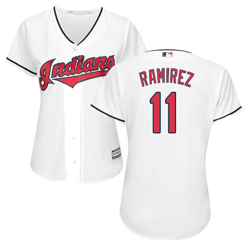 Guardians #11 Jose Ramirez White Home Women's Stitched MLB Jersey