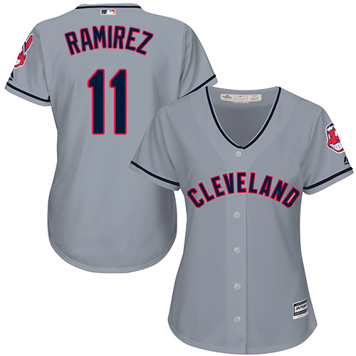 Guardians #11 Jose Ramirez Grey Road Women's Stitched MLB Jersey