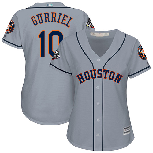 Astros #10 Yuli Gurriel Grey Road 2019 World Series Bound Women's Stitched MLB Jersey