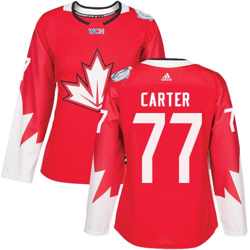 Team Canada #77 Jeff Carter Red 2016 World Cup Women's Stitched NHL Jersey