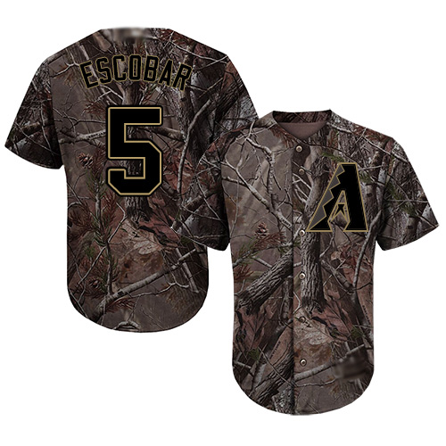 Diamondbacks #5 Eduardo Escobar Camo Realtree Collection Cool Base Stitched Youth MLB Jersey