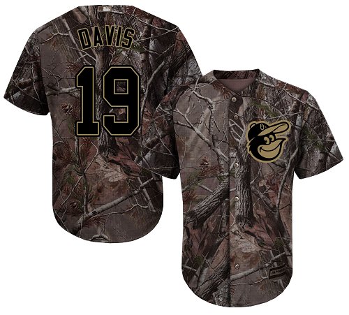 Orioles #19 Chris Davis Camo Realtree Collection Cool Base Stitched Youth MLB Jersey