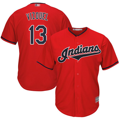 Guardians #13 Omar Vizquel Red Stitched Youth MLB Jersey