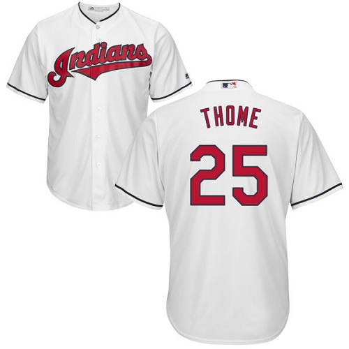 Guardians #25 Jim Thome White Home Stitched Youth MLB Jersey