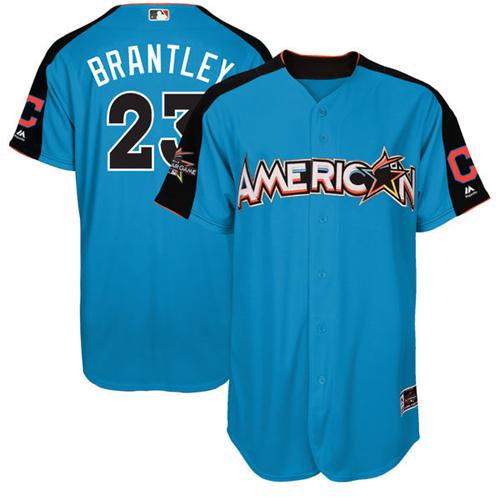 Guardians #23 Michael Brantley Blue 2017 All-Star American League Stitched Youth MLB Jersey