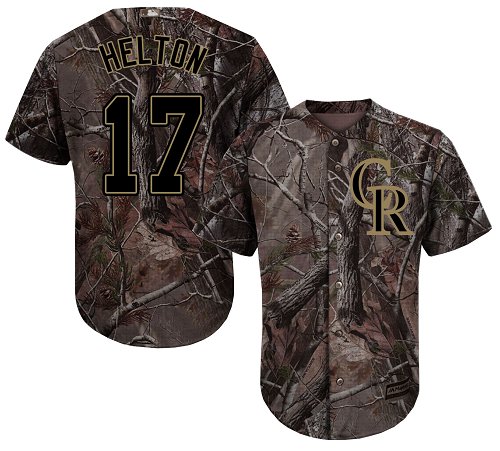 Rockies #17 Todd Helton Camo Realtree Collection Cool Base Stitched Youth MLB Jersey