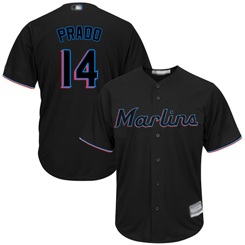 Marlins #14 Martin Prado Black Cool Base Stitched Youth MLB Jersey