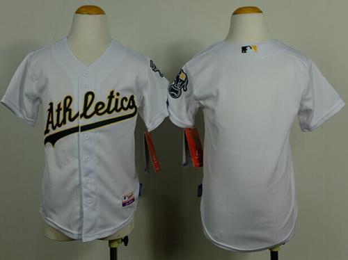 Athletics Blank White Cool Base Stitched Youth MLB Jersey