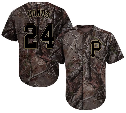 Pirates #24 Barry Bonds Camo Realtree Collection Cool Base Stitched Youth MLB Jersey