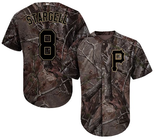 Pirates #8 Willie Stargell Camo Realtree Collection Cool Base Stitched Youth MLB Jersey