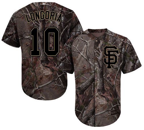 Giants #10 Evan Longoria Camo Realtree Collection Cool Base Stitched Youth MLB Jersey