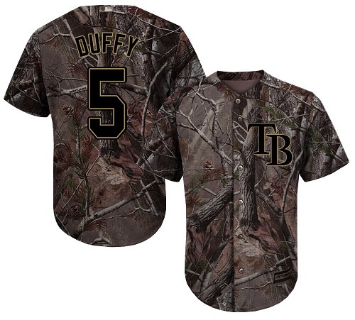 Rays #5 Matt Duffy Camo Realtree Collection Cool Base Stitched Youth MLB Jersey