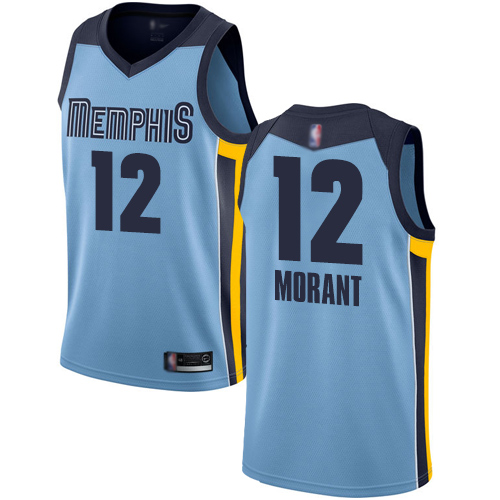 Nike Grizzlies #12 Ja Morant Light Blue Youth NBA Swingman Statement Edition Jersey