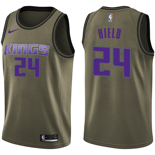 Nike Kings #24 Buddy Hield Green Salute to Service Youth NBA Swingman Jersey