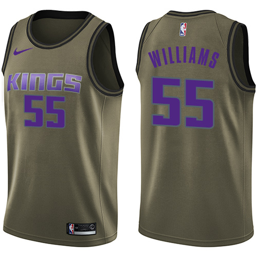 Nike Kings #55 Jason Williams Green Salute to Service Youth NBA Swingman Jersey