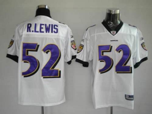 Ravens #52 R.Lewis White Stitched Youth NFL Jersey