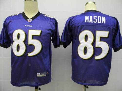 Ravens #85 Derrick Mason Purple Stitched Youth NFL Jersey