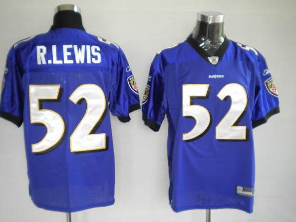 Ravens #52 R.Lewis Purple Stitched Youth NFL Jersey