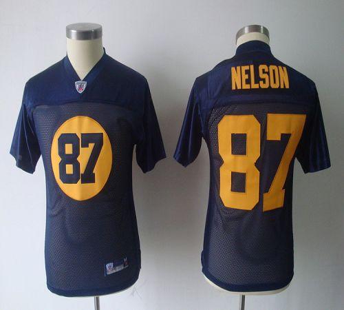 Packers #87 Jordy Nelson Blue Stitched Youth NFL Jersey