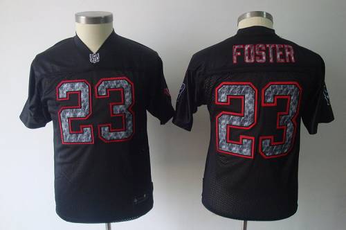 Sideline Black United Texans #23 Arian Foster Stitched Youth NFL Jersey