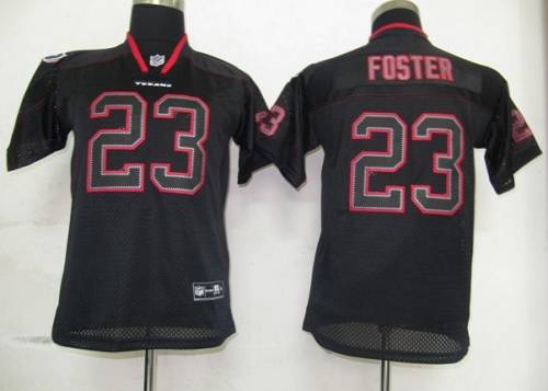 Texans #23 Arian Foster Lights Out Black Stitched Youth NFL Jersey