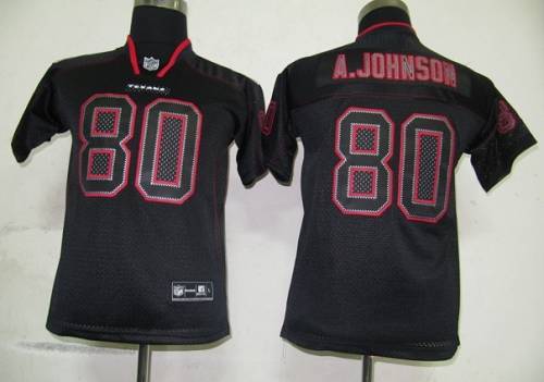 Texans #80 A.Johnson Lights Out Black Stitched Youth NFL Jersey