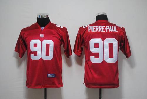 Giants #90 Jason Pierre-Paul Red Stitched Youth NFL Jersey