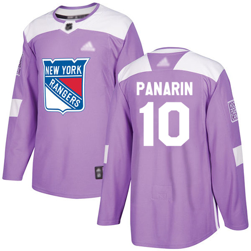 Adidas Rangers #10 Artemi Panarin Purple Authentic Fights Cancer Stitched Youth NHL Jersey