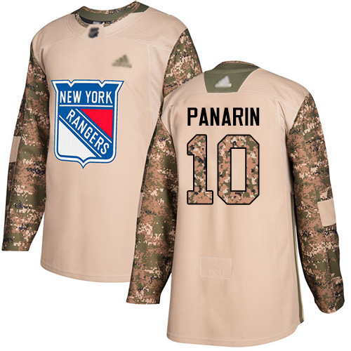 Adidas Rangers #10 Artemi Panarin Camo Authentic 2017 Veterans Day Stitched Youth NHL Jersey