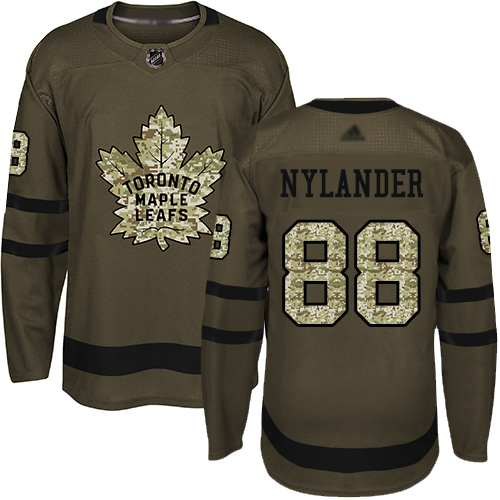 Adidas Maple Leafs #88 William Nylander Green Salute to Service Stitched Youth NHL Jersey