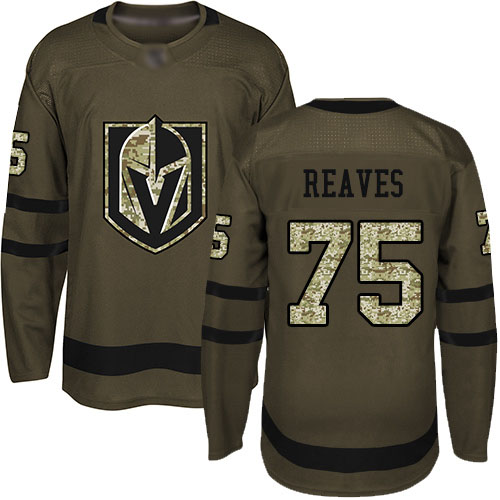 Adidas Golden Knights #75 Ryan Reaves Green Salute to Service Stitched Youth NHL Jersey